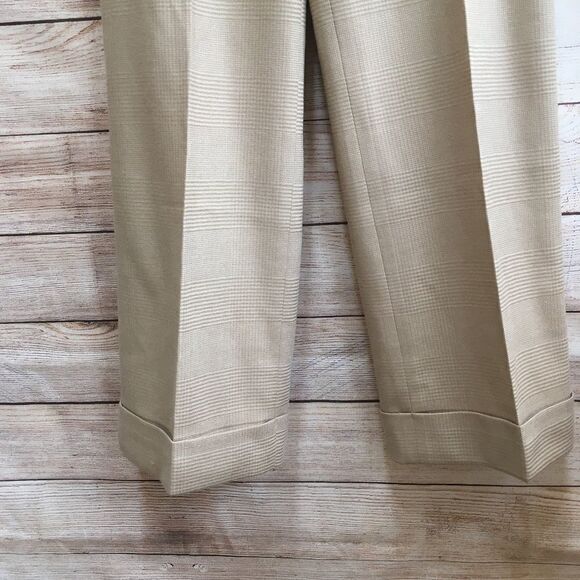 ANN‎ TAYLOR LINDSAY WIDE LEG CUFFED PANTS IN PLAID WOOL - Picture 8 of 8